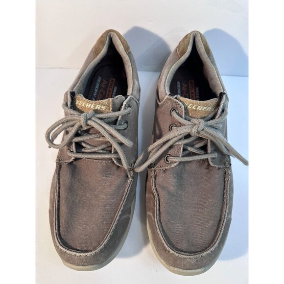 Skechers Mens Sz 9 Relaxed Fit Elent  Sage Casual Canvas Heel Pillow Shoes SN 69 - Picture 7 of 11